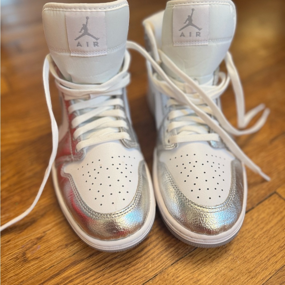 Nike Air Jordan Sneakers - White and Silver